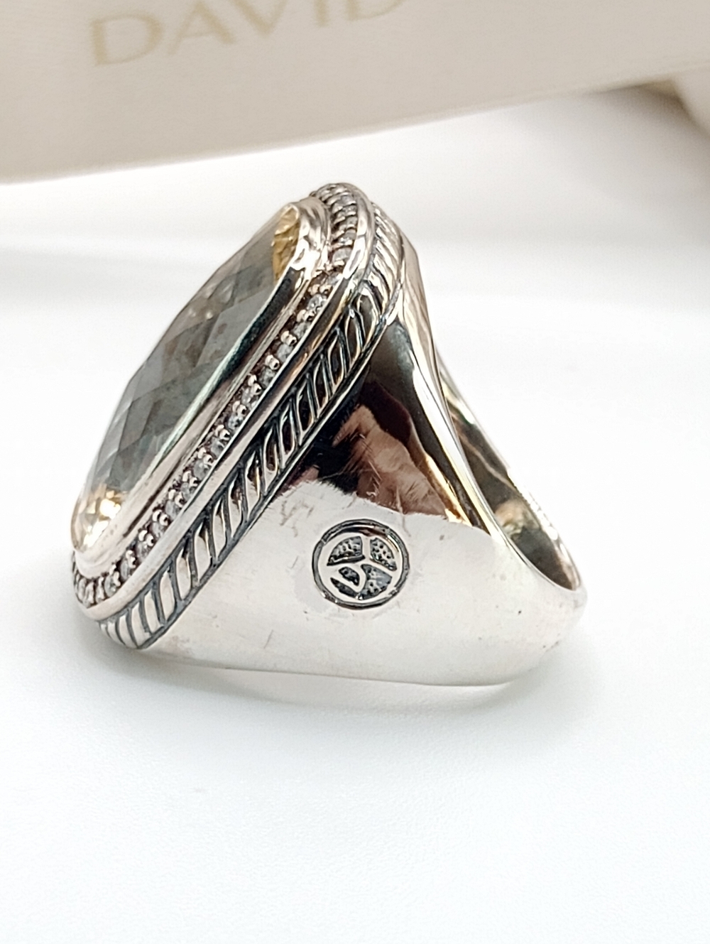 David Yurman Champagne & Diamond Albion Ring Size 7 - Picture 5 of 15